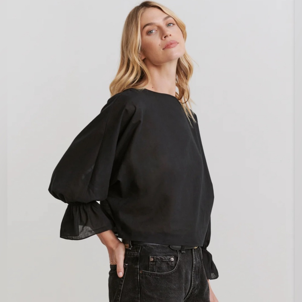 NWT Jenni Kayne CAPE BLOUSE color Black size Large